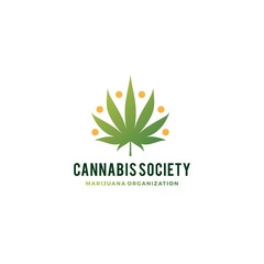 cannabis people society logo vector hemp leaf