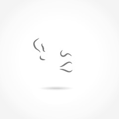 ear nose lips icon vector