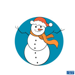 Christmas icon with a snowman.