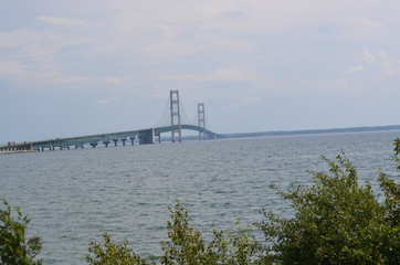 Fototapeta premium bridge+lake+michigan+huron