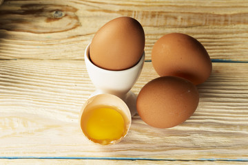 chicken eggs closeup