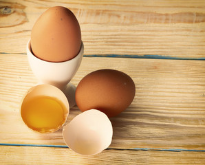 chicken eggs closeup