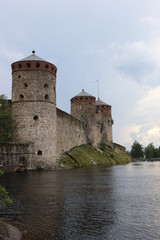 Fototapeta na wymiar Towers of medieval fortress Olavinlinna, Savonlinna, Finland