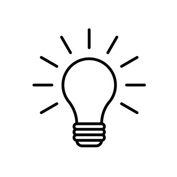 Lightbulb icon. Outline Icon Linear Style.  Idea, Light icon. Illumination, innovation, inspiration isolated sign. Intelligent, efficient, invention, think, brainstorm, imagination