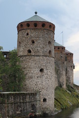 Fototapeta na wymiar Towers of medieval fortress Olavinlinna, Savonlinna, Finland
