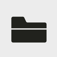 Folder Icon. Glyph icon solid style.