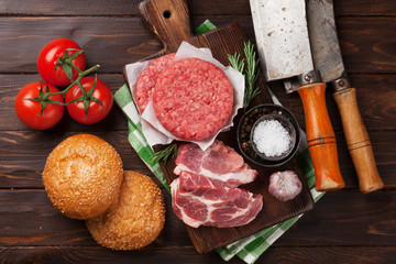 Tasty grilled home made burgers cooking