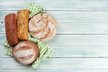 Various crusty bread and buns