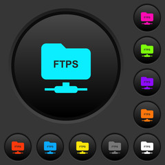 FTP over ssl dark push buttons with color icons