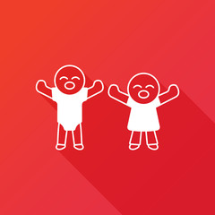 Boy and Girl vector icon. Children sign. Happy family symbol