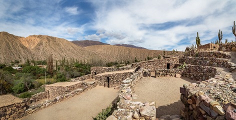 Panoramic view of Pucara de Tilcara pre-inca ruins - Tilcara, Jujuy, Argentina