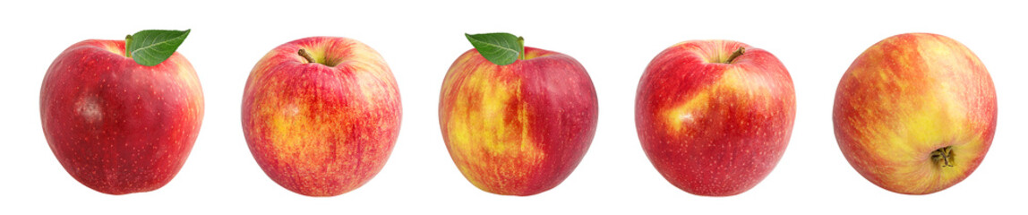 Fresh red apple isolated on white background with clipping path