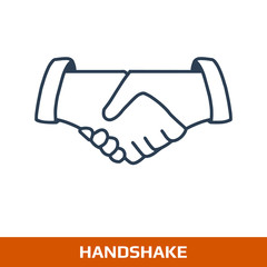 Business handshake / contract agreement line art icon for apps and websites