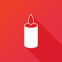 Candle vector icon. Birthday or christmas sign. Spirituality symbol. Logo graphic design concept. Logotype, icon, template in web and print