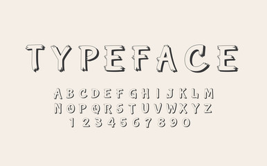 Retro style alphabet vector illustration