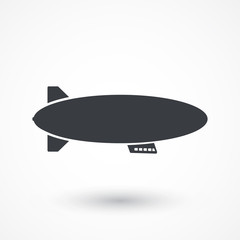 Fototapeta na wymiar Airship Zeppelin vector icon. Flight transport symbol