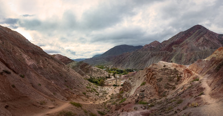 Panoramic view Mountains and landscape of Purmamarca - Purmamarca, Jujuy, Argentina