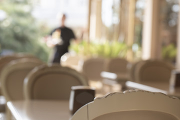 Blurred abstract background of outdoor cafe