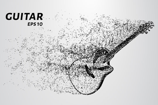 Guitar from points and circles. Music concept design