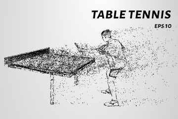 Table tennis game. Sports illustration in point style.