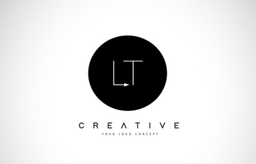 LT L T Logo Design with Black and White Creative Text Letter Vector.