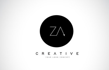 ZA Z A Logo Design with Black and White Creative Text Letter Vector.