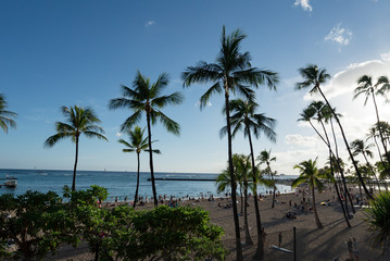 Fototapeta na wymiar Hawaii Waikiki Beach
