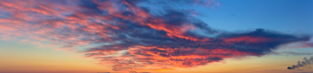 incredible cloud bright colors / panorama of the evening sky natural landscape