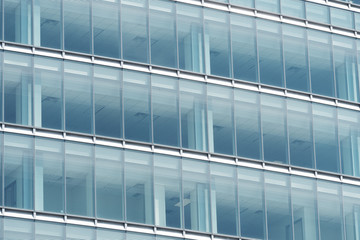 glass windows of modern office building