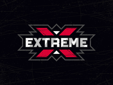 Modern professional vector emblem extreme in black theme