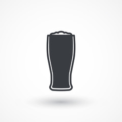 Beer sign line vector icon. Glass of alcohol drink sign. Brewery symbol