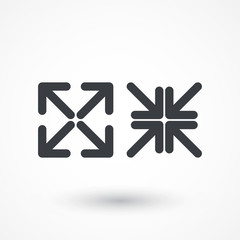 Arrows full screen sign line vector icon. Direction sign