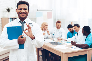 The Indian Doctor Smile On Diagnostic Meeting.