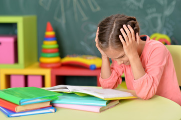 schoolgirl doing homework