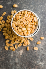 Salted roasted peanuts.