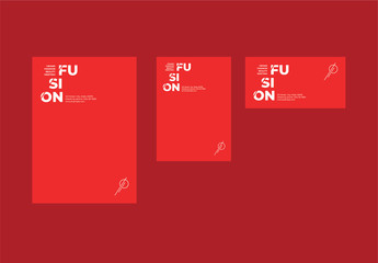 Envelope Layout Set with Red Accents