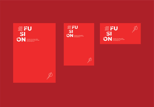 Envelope Layout Set with Red Accents