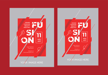 Poster Layout Set with Red Accents