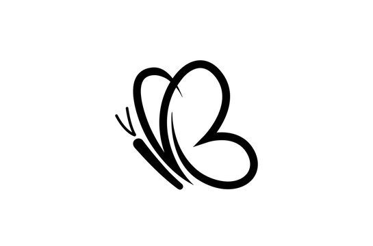 Abstract Black Butterfly Logo Design Illustration