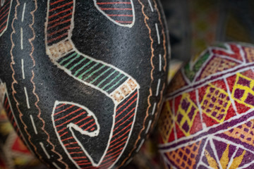 Pysanka is a Ukrainian Easter Egg decorated with traditional Ukrainian folk designs using a wax-resist method. - obrazy, fototapety, plakaty