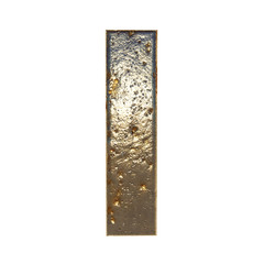 Rusted metal letter I