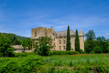 Fototapeta na wymiar Ancien château de village Allemagne-de-Provence, Alpes de Haute Provence, France. 