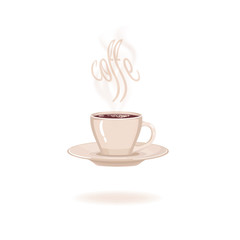 Print cup coffee vector cartoon