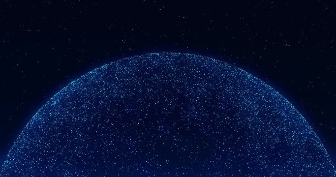 Space Dots Blue Planet - 10sec seamless loop 4K - 4096 2160