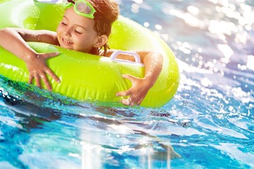 Children playing in pool