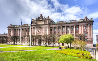 Fototapeta na wymiar Parliament house (Riksdag), Stockholm, Sweden