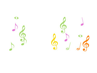 Music Notes Confetti Falling Chaos Vector. Music Symbols Texture Poster Background Elements. Party Night, Festival, Celebration or Concert, Melody Notes Trail. Decorative Song Sheets Chaos Effect.