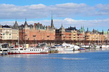 Fototapeta premium Strandvagen embankment, Stockholm, Sweden
