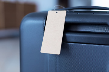 luggage with blank tag