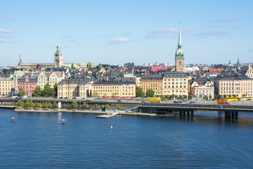 Fototapeta na wymiar Stockholm old town (Gamla Stan) cityscape, Sweden